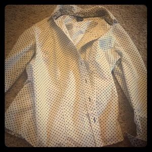 Large button up polka dot blouse